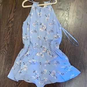Light Blue Flower Romper XS